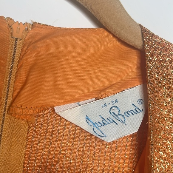 Judy Bond Sz 8-10 Metallic Foil Short Sleeve Back Zip Blouse - Picture 3 of 6